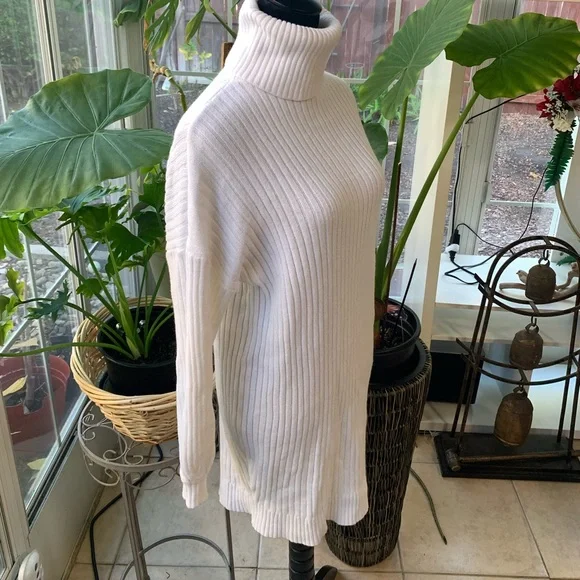 ANRABESS Oversized Sweaters Dress for Women Turtleneck Batwing Sleeve - Picture 8 of 13